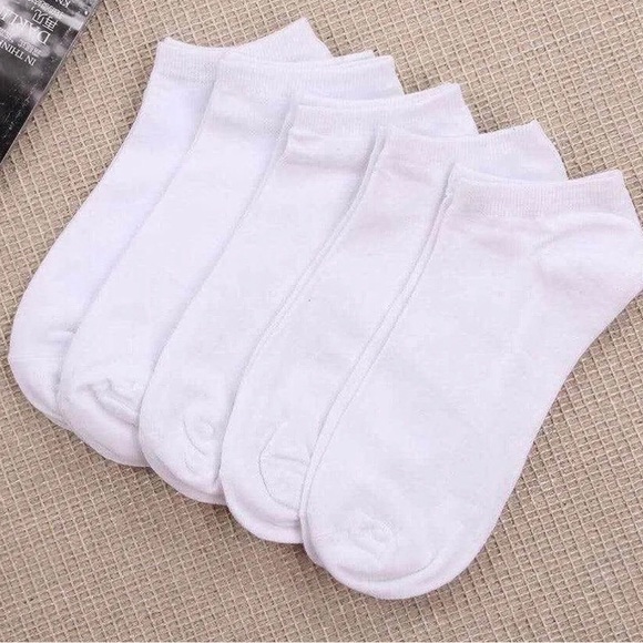 5 Pairs Mens Women Loafer Non Slip Invisible Non Slip Soft Short Socks : White - Picture 1 of 2